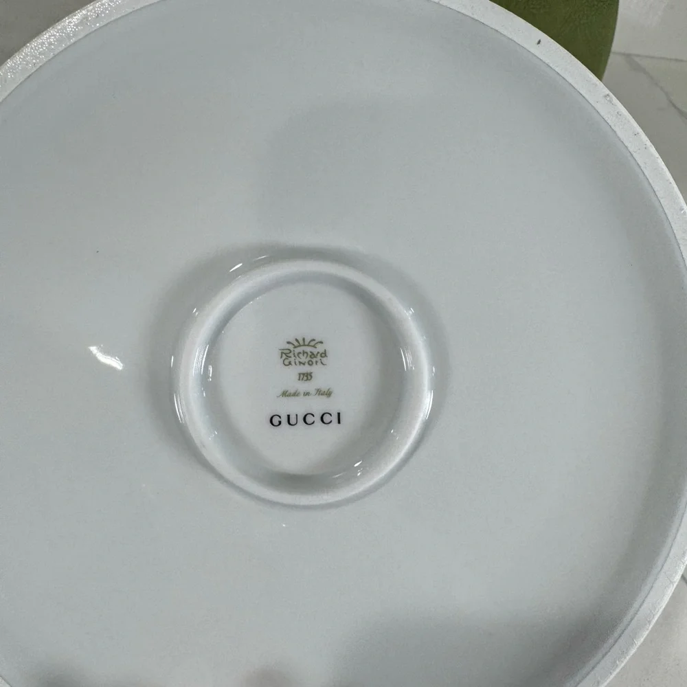 Authentic Gucci Red Geometric Pattern Pet Bowl